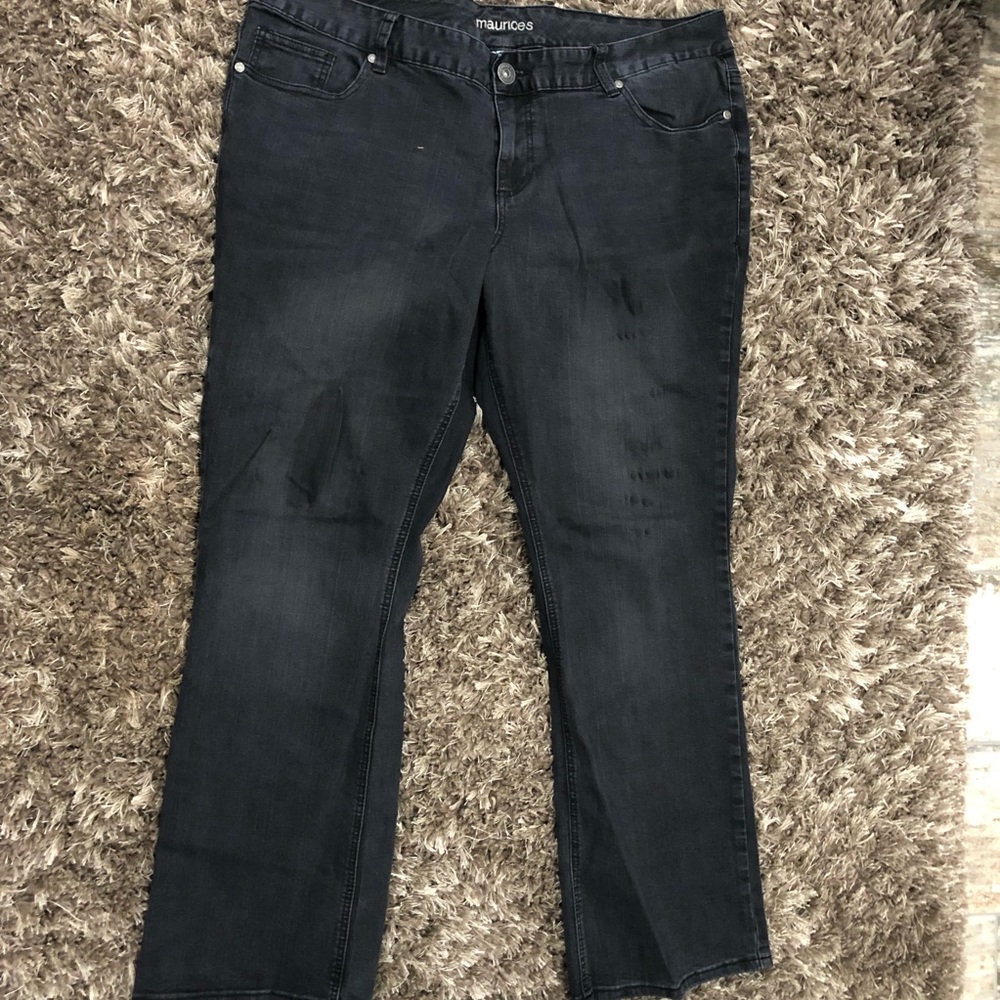 Black faded slim boot jeans